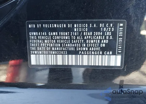 2024 Volkswagen Jetta 1.5T S from USA, damaged, VIN 3VW5M7BU7RM022023